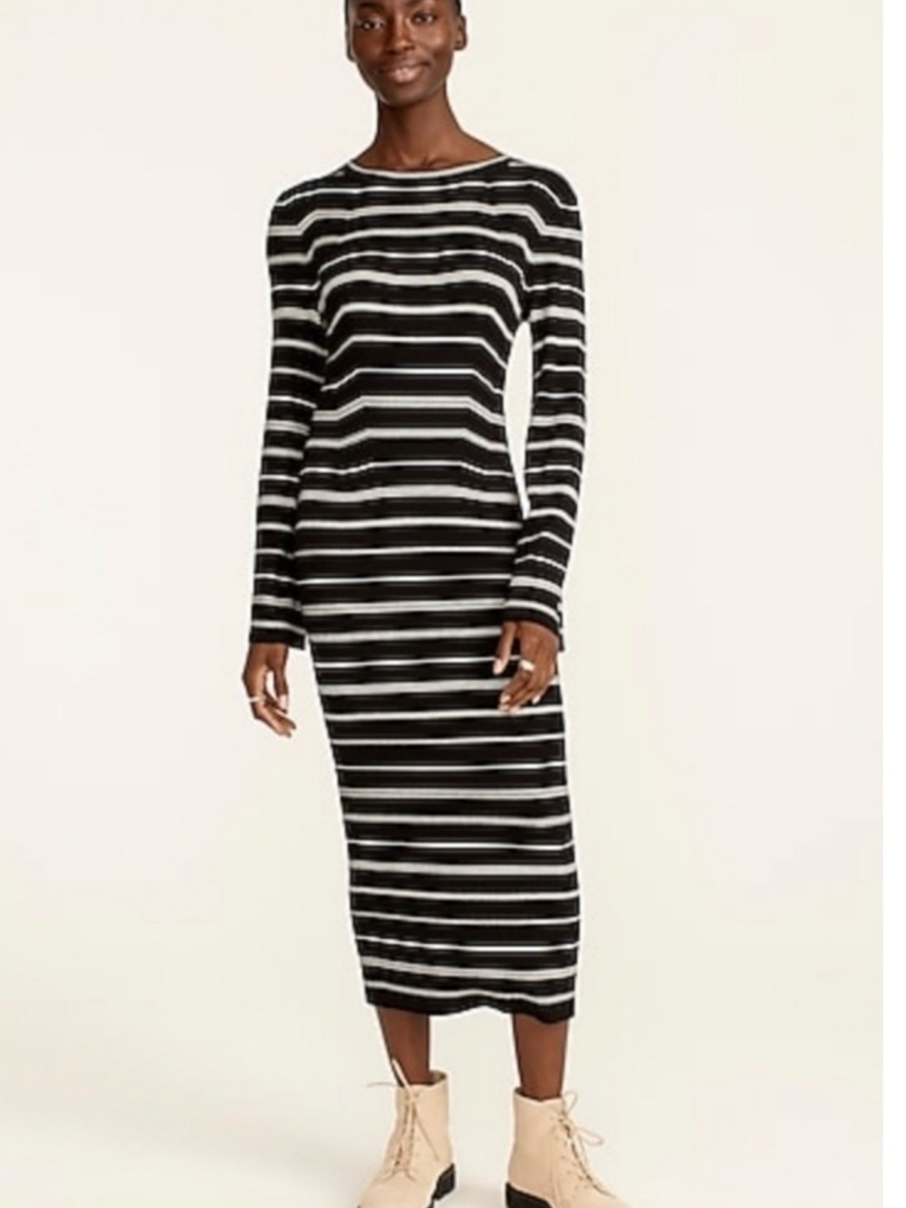 J.CREW Women's Striped Knit Long Sleeve Sweater Dress NWT Size Small